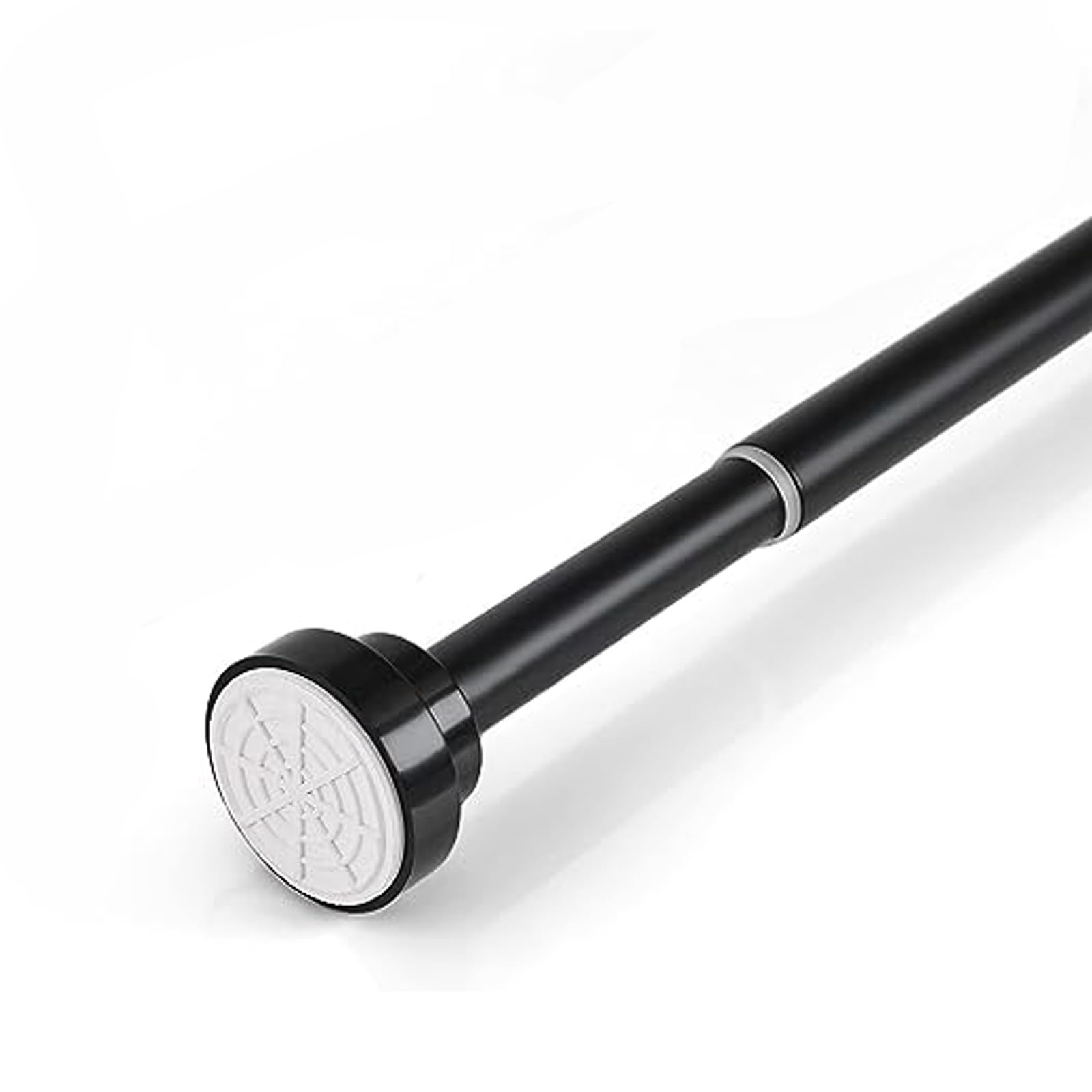Extendable Shower Curtain Rail 85-140cm,Stainless Steel Shower Curtain Pole Curtain,Tension Rod No Drilling Adjustable Shower Rail Telescopic Shower Pole for Bath,Closet,Wardrobe,Kitchen Black
