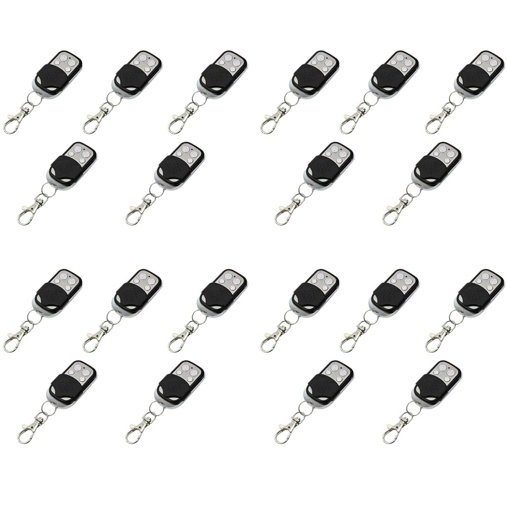 20 télécommandes pour Portail et Garage à Code Fixe 433.92 MHz avec 4 Touches