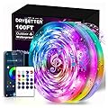 DAYBETTER 100 ft Outdoor Led Strip Lights Waterproof, Smart Light Strips with App Voice Control Remote, 5050 RGB Music Sync Color Changing Led Lights for Bedroom, Room Decor (3 Rolls of 32.8 ft)