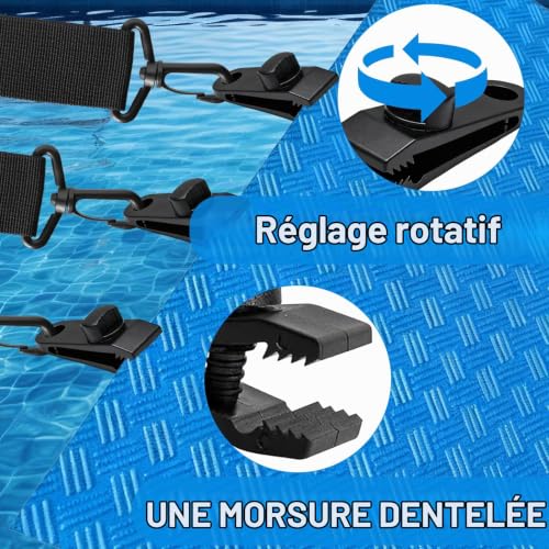 GZXUEHU 8 Sangles de Maintien et Pinces pour Enrouleur Bache Piscine – vue 4