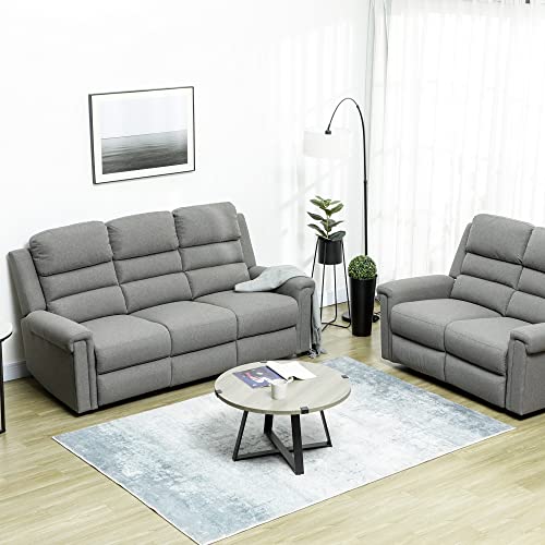 Homcom Recliner Sofa Couch With Easy Pull Handles And Adjustable Footrest, 3 Seater Sofa Modern Couch, Gray #TOP6