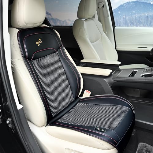 ZenRui Car Seat Cover with Massage, Leather Car Seat Cushion for Front Seat, Universal Fit for Car SUV Truck