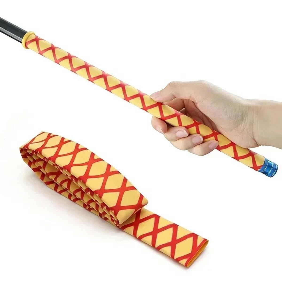 1 m/pcs tube thermorétractable antidérapant double couleurs 20/22/25/30/35 mm isolation protéger imperméable anti-dérapant canne à pêche Wrap-jaune-rouge-28 mm-1 M x 1 pièces