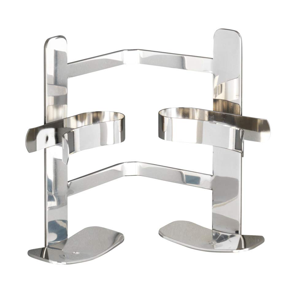 WENKO 22351100 Turbo-Loc corner shampoo shelf Duo Clippsy - fixing without drilling, Stainless steel, 20 x 18 x 13.5 cm, Shiny