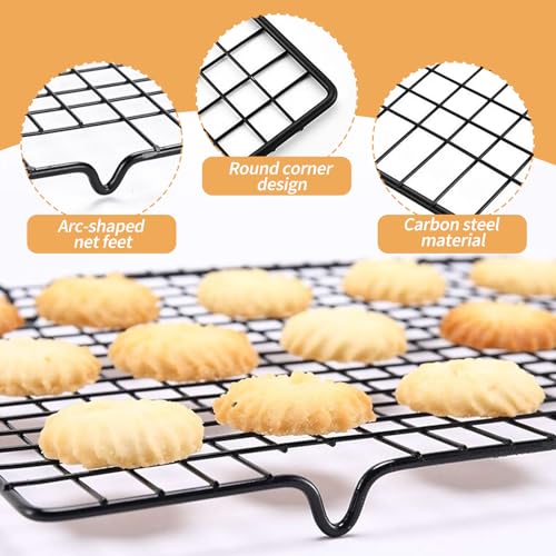 Set of 3 Cooling Racks for Baking, 11" x 10" Stainless Steel Cake Cooling Wire Tray for Cookie Drying, Oven Roasting, Cooking & Grilling (28×25×2cm) - Image 3