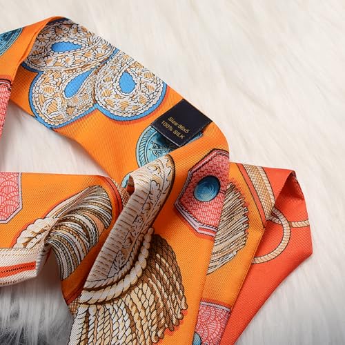 Image of Pure Mulberry Silk Scarf - Lightweight Neckerchief,Packed Handbag Band Hair Neck Scarves for Fashion Gifts