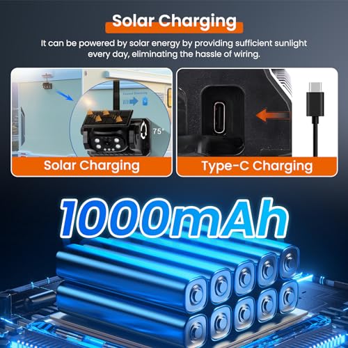 Image of Wireless Backup Camera Solar WiFi - Magnetic Ease of Use Hitch Trailer Truck HD 1080P Clear Night Vision No Lag Rechargeable Rear View Camera Car RV Camper Steady Connection to Phone