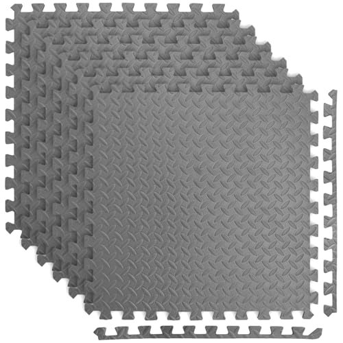 Image of Art3d 24 Sq.Ft Eva Puzzle Exercise Mats, 1 /2 inch Thick Foam Interlocking Tiles for Gyms, Flooring, Workout, Gym Equipments, Pack of 6, Grey
