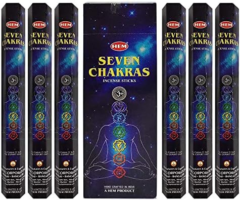 Hem 7 Chakra Incense Sticks Agarbatti Masala Quality Incense Hand Rolled in India for Healing Meditation Yoga Relaxation Prayer Peace (6)