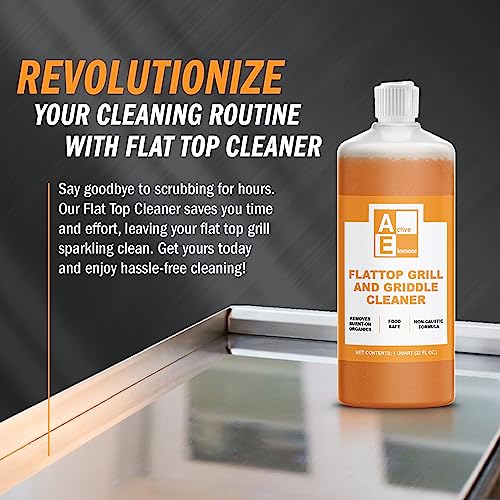 Flat Top Grill Cleaner - Griddle Cleaner - 32 Floz Bottle - Removes Burnt On Organics - Food Safe Ingredients - Non-Caustic Formula - Blackstone Cleaner #TOP1