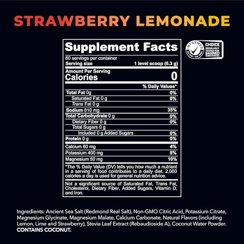 redmond re-lyte hydration electrolyte powder mix strawberry lemonade