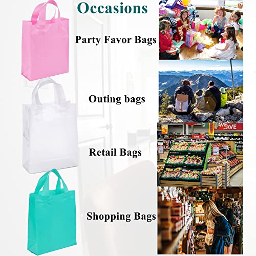 MUKOSEL Clear Plastic Gift Bags Bulk with Loop Soft Handles with