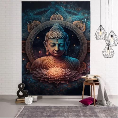 Impression sur toile Bouddha HD peinture classique vintage art mural de prestige 70x110 cm