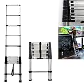 Telescoping Ladder 12.5FT Stainless Steel Telescopic Extension Ladder Lightweight Collapsible Ladder Portable Compact Folding Ladder for Home Outdoor(3.8m)