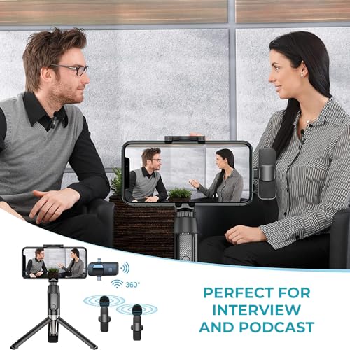Image of 3 in 1 Dual Wireless Mic for Smartphones iPhones Tablets Laptops Desktops and Cameras Microphone for Recording Videos Insta Reels Podcast ASMR Vlogs YouTube Online Teaching (Universal Fit)
