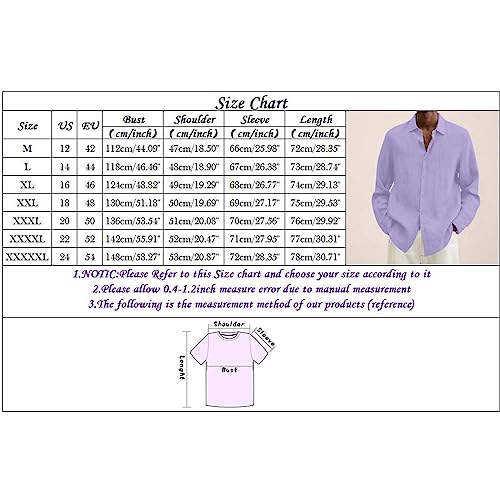 Chemise coton et lin homme grande taille décontractée manches longues - 5