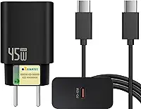 Carregador Turbo 45W + Cabo USB-C de 1m - Carregamento Rápido e Eficiente para iOS, Android, Tablets - Tecnologia GaN, Segurança Garantida