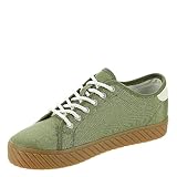 Tommy Hilfiger Women's HARTILY Sneaker, Green/Cream 300, 8.5