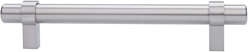 Miniatura 4 de Tienda Basics Manija de barra recta para gabinete, 6.63 pulgadas de longitud (centro de agujero de 5 pulgadas), níquel satinado, paquete de 10