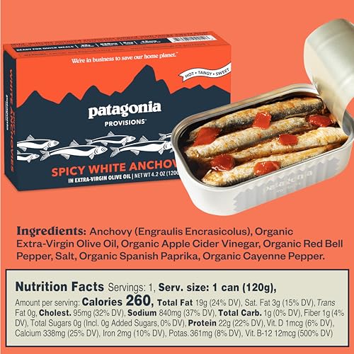 Patagonia Provisions Spicy White Anchovies | Responsibly Sourced In Spain | 22G Protein & Gluten Free thumb #1