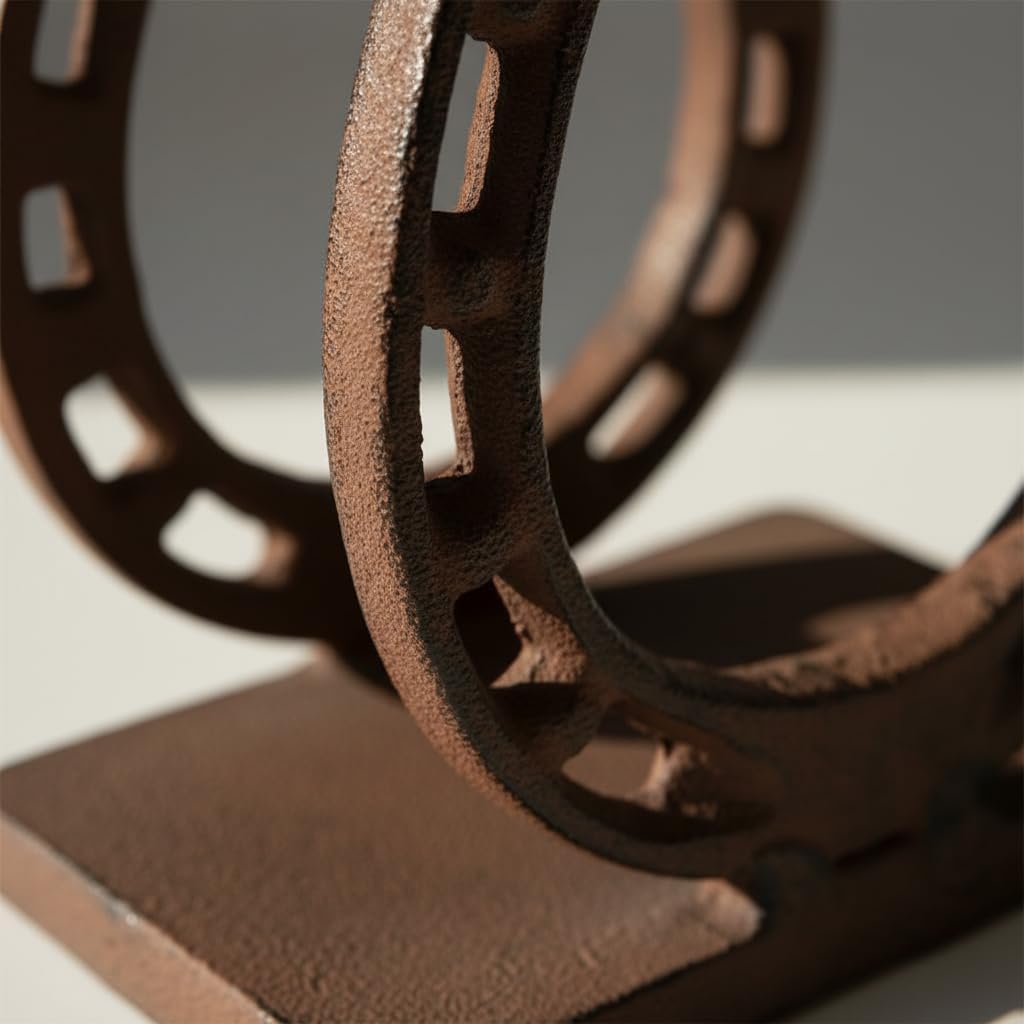 Comfy Hour Heavy Duty Cast Iron Horseshoe Napkin Holder, Rustic Farmhouse Napkin Dispenser for Table, Weighted Western Decor for Kitchen Countertop, Outdoor Picnic & BBQ, Antique Brown