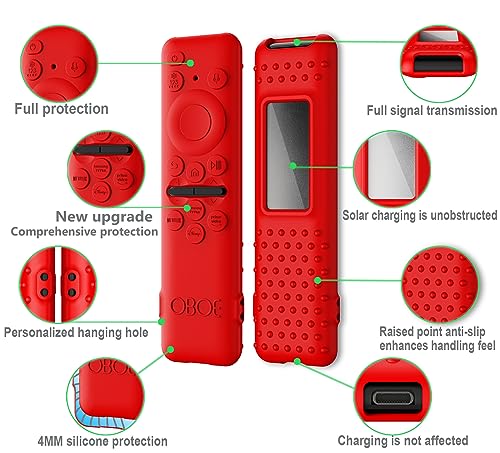 Image of OBOE Silicone TV Remote Cover for Samsung Smart TV TM-2360 E, Black | 2023 Model, Protective Key Cover Case, Lanyard Included, Remote Not Included