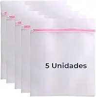 Kit 10/5 Sacos para Lavar Roupa 30x40cm - Zíper Reforçado | Sacos para Máquina | Saquinho de Roupas Delicadas, Protetor Anti-Fiapo | Kit Lavanderia Reutilizável | Premium MyBrins (5 unid)