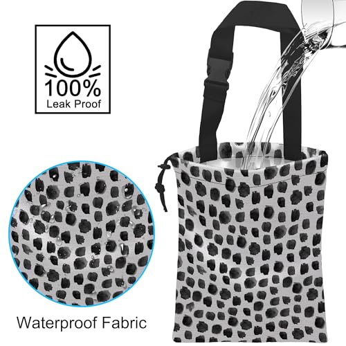 Image of Car Trash Bag Hanging Black Dots Car Trash Can Waterproof Garbage Bag Hanging for Car Back Seat