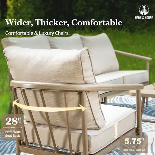 HERA'S HOUSE All-Weather Patio Furniture Set, 5 Seats, Luxury Windsor ...