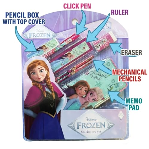 Image of Frozen 7 pcs Stationery Set School Supplies Kit Multicolor Return Gift for Kids Age 3 Years +