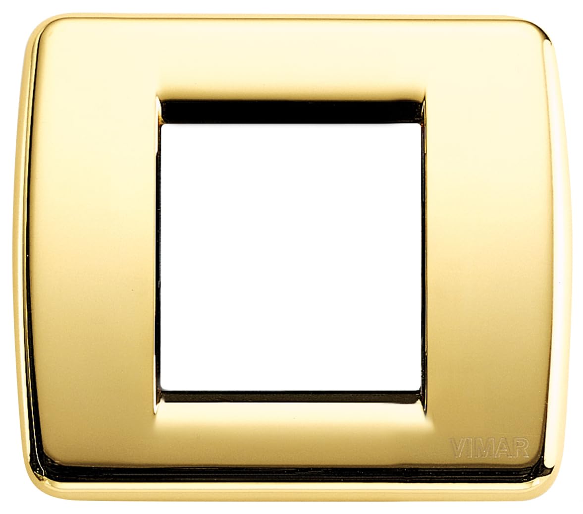 Plaque Rondo VIMAR Idea or brillant en métal pour plaque de finition interrupteur 2 mod
