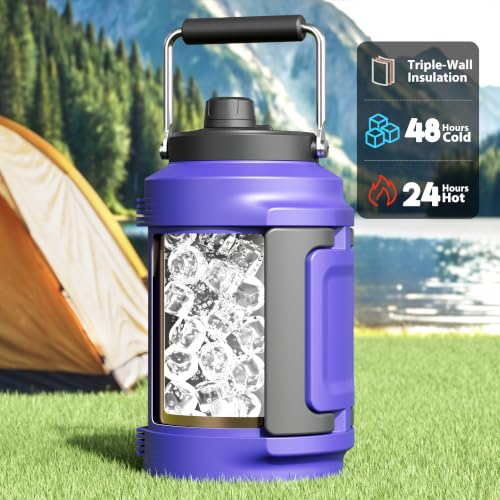 Image of Meoky 1 Gallon Insulated Water Bottle, 128 oz Stainless Steel Water Jug