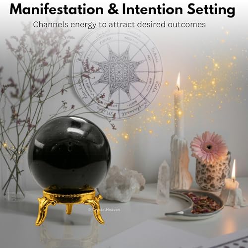 Image of Certified Black Tourmaline Crystal Ball for Meditation