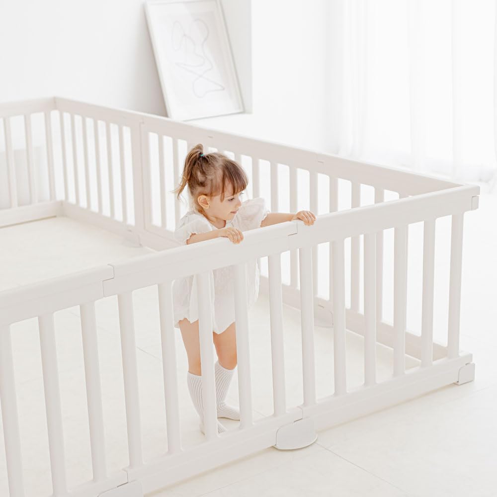 Amazon.co.jp: 赤ちゃん ベビーサークル 扉付き ハイタイプ モダン  