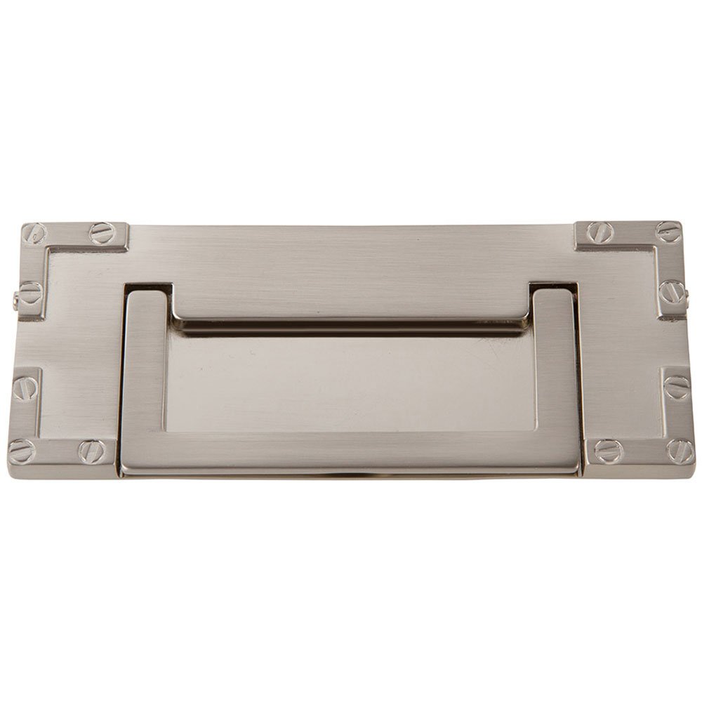 Atlas Homewares 380-BRN Campaign Collection 3 Inch Center L-Bracket Drop Pull, Brushed Nickel Finish