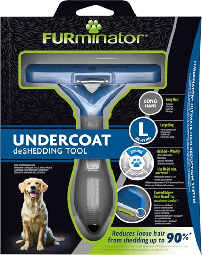 Furminator deShedding-Tool Hund Größe L Langhaar - Hundebürste für große Hunde zur Entfernung der Unterwolle