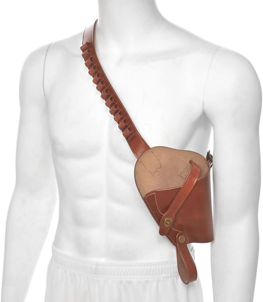 World War Supply Brown Leather Shoulder Holster with Shell Loops fits Taurus Judge Public Defender Poly