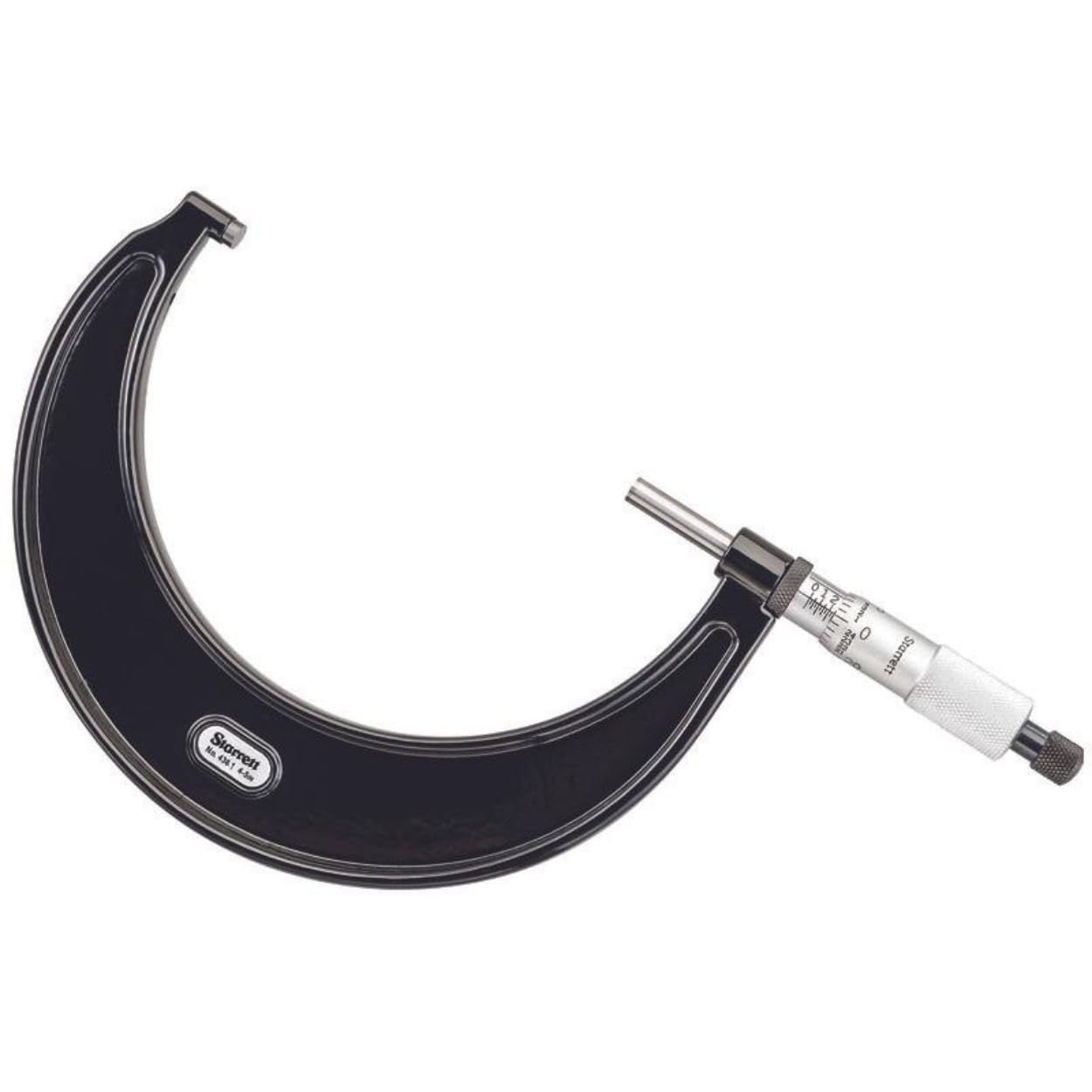 Starrett Outside Micrometer with Micro-Lapped Measuring Faces, Satin Chrome Finish and Advanced Sleeve Design - Quick and Easy Adjustment, .001" Graduations - 436.1XRL-5