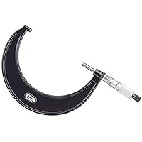 Vista 104 de Starrett 436.1 - Micrómetro exterior, tope trinquete, tuerca de bloqueo, caras de carburo, pulgadas, Negro, 1