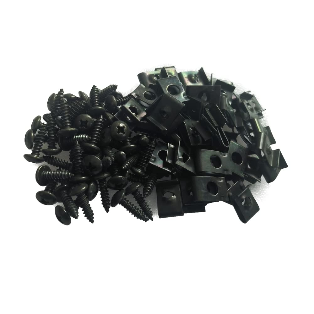 Nut Clip Nut Set for Motorcycle Shell Mount (M5 x 16) (M4 x 16) 100 Pieces (NUT SPRING+M4 x 16 x 100 PCS)