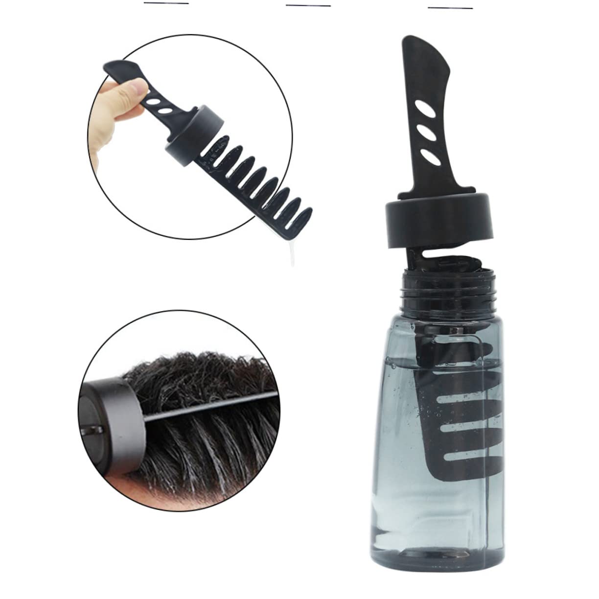 LALAFINA Refillable Hair Gel Bottle with Comb Applicator 3-Pack 8.66 Inch Lightweight Styling Gel Container for Men Barber Use