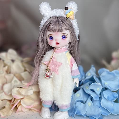 SISON BENNE Muñeca bjd de 16cm 1/8 1/12 Mini SD Doll Ball Connection Doll DIY Toy, Full Clothing Shoes, Peluca Maquillaje, Girl 's Best Gift (13#)