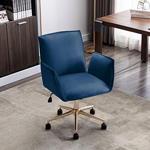 Duhome Home Office Desk Chairs Velvet Home Office Chair Computer Desk Chair Task Chair Dark Blue