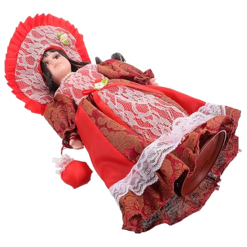 SAFIGLE Viktorianische Porzellanpuppe Keramikpuppe Sammlerfigur Wohndekoration Traditionsreiches Puppenornament Rote Gartenskulptur
