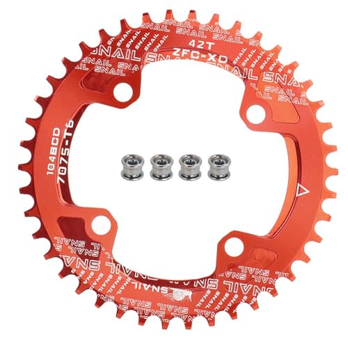 Plateau de vélo 42T rouge couronne de pédalier mono plateau VTT et route
