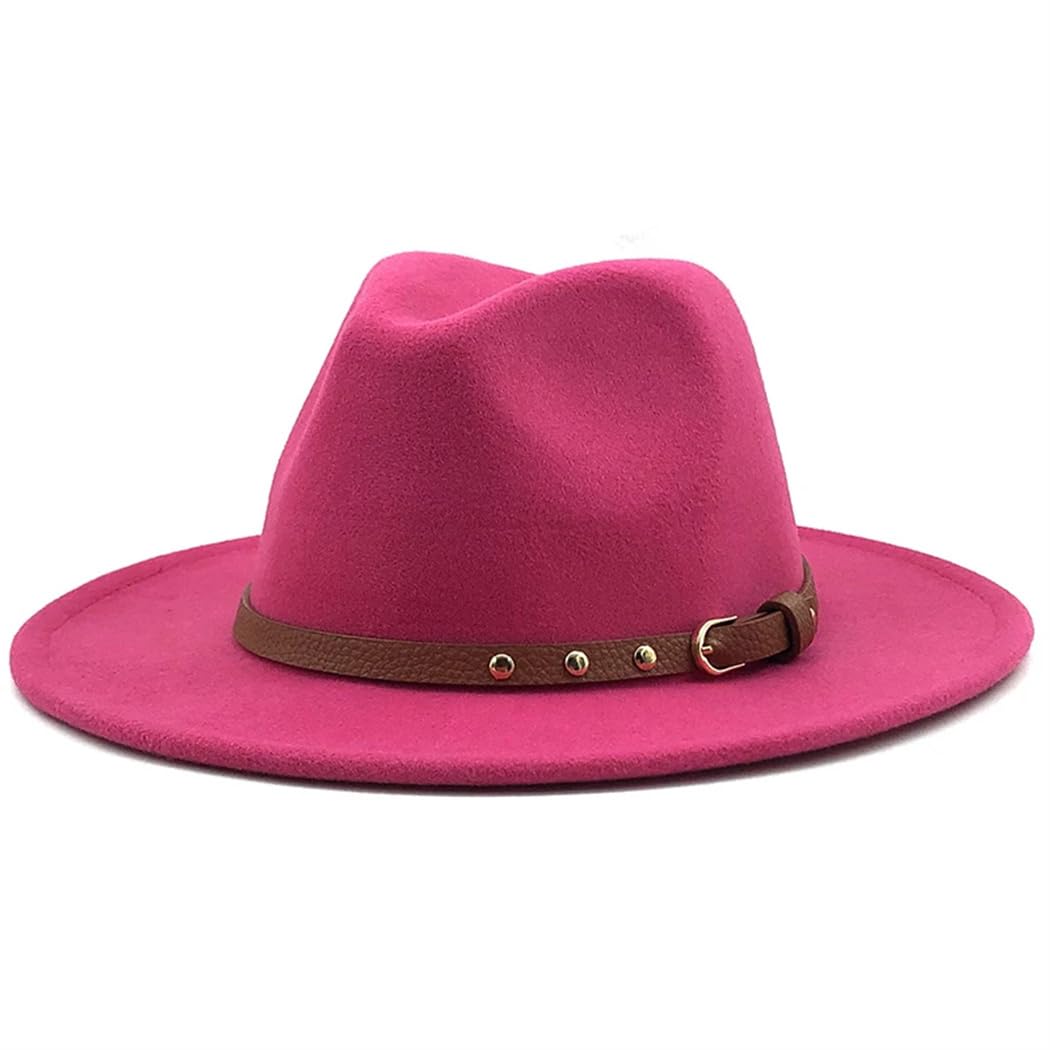 Cappello a cilindro da chiesa a tesa larga Panama in feltro solido per uomo e donna cappello Fedora per berretto Jazz in lana
