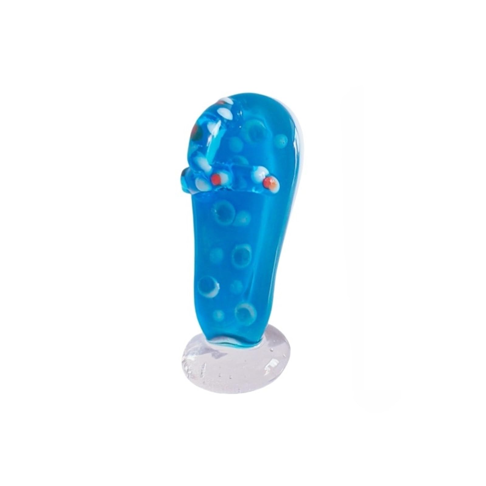 Zbiianxer Blue Multicolored Glass Slipper Decors Beach Sandals Miniature Figurine Home Ornament Car Interior Dashboard Decoration Glass Slipper Collectible Ornament