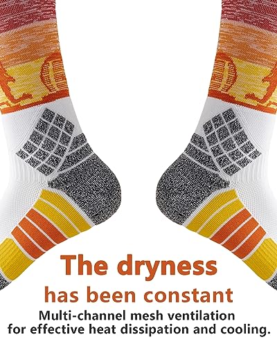 Mens Athletic Compression Crew Socks Sports Cushioned Elite Basketball Socks Grip Running Sock 3 Pairs（9-13）4