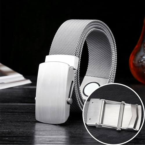 Metal Magnetic Belt for Men, Stainless Steel Braided Non-leather Men's Belts with Fashion Automatic Buckle2