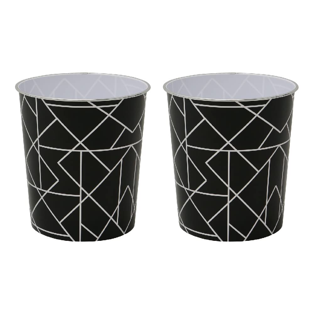 JVL Homewares - Waste Paper Bins - Plastic - 9L Set of 2 - Large
